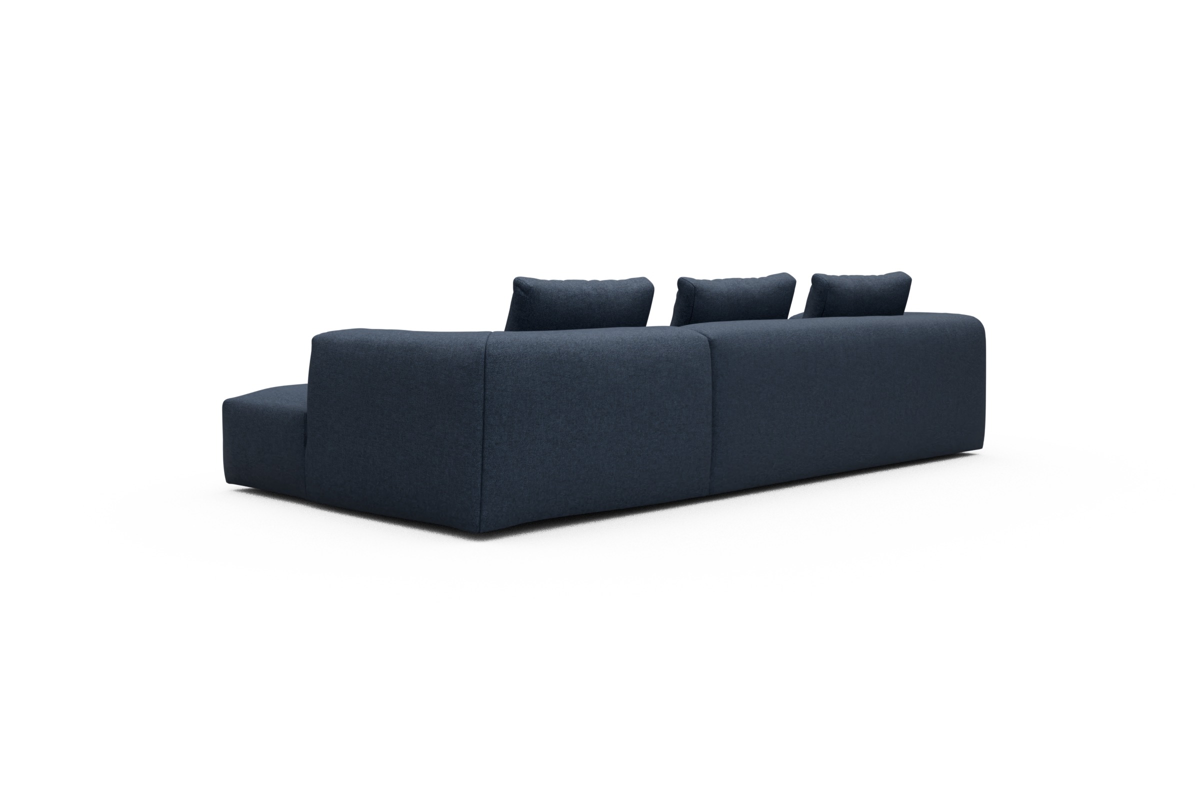 Ecksofa Fred Chaiselongue rechts mit 2,5-Sitzer Sama-Deep-Blue