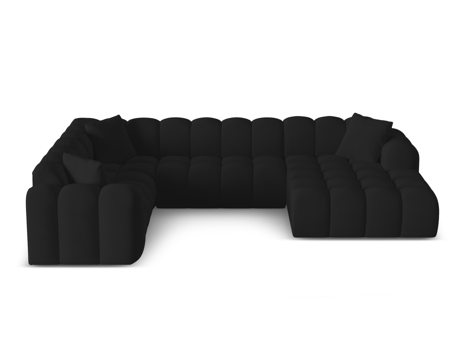 Cosmopolitan Design Panoramasofa Treno 4-Sitzer Samt Bluvel Schwarz Links