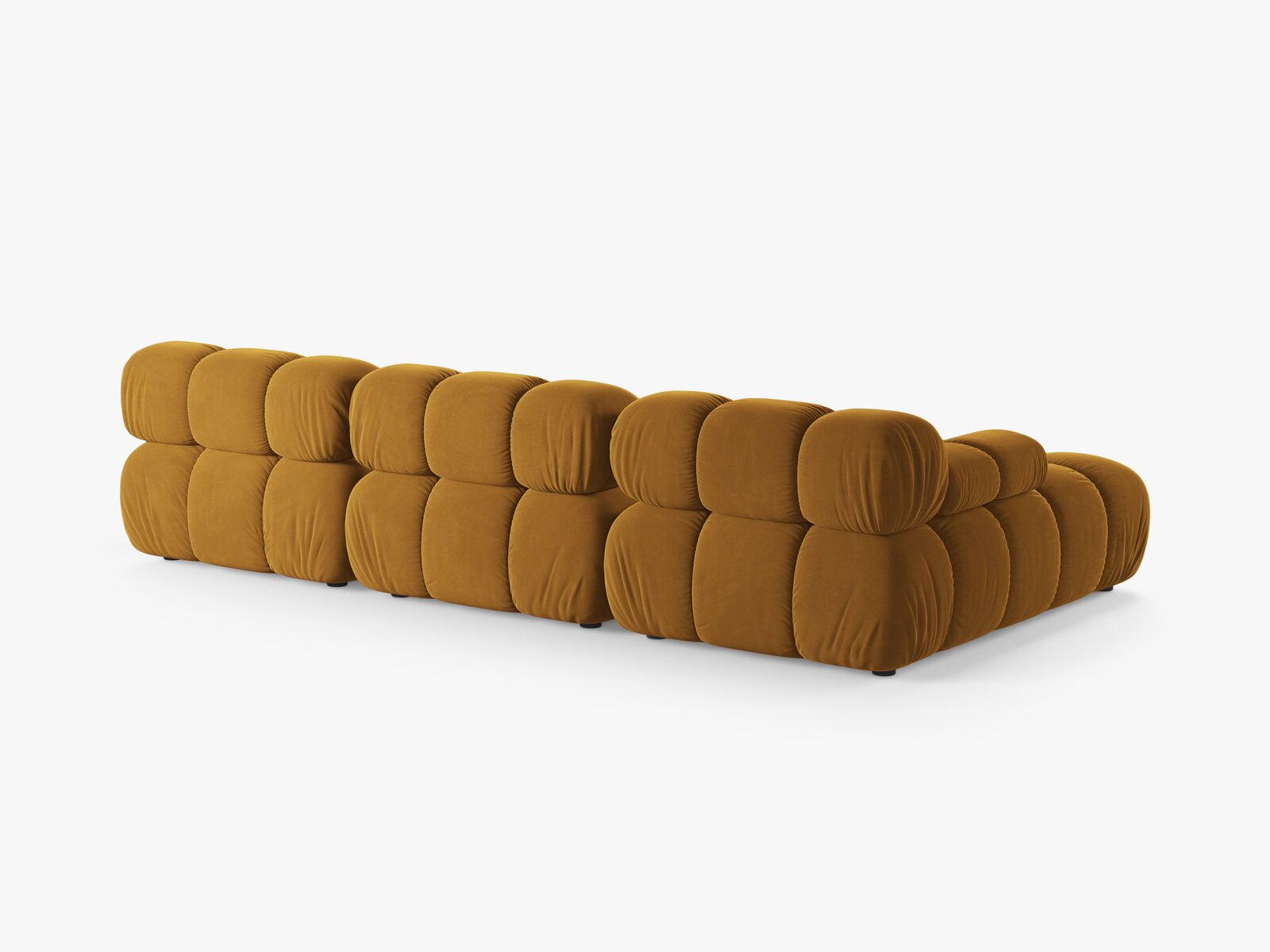 Micadoni Modulares Ecksofa Bellis 4-Sitzer Links Samt Bluvel Gelb