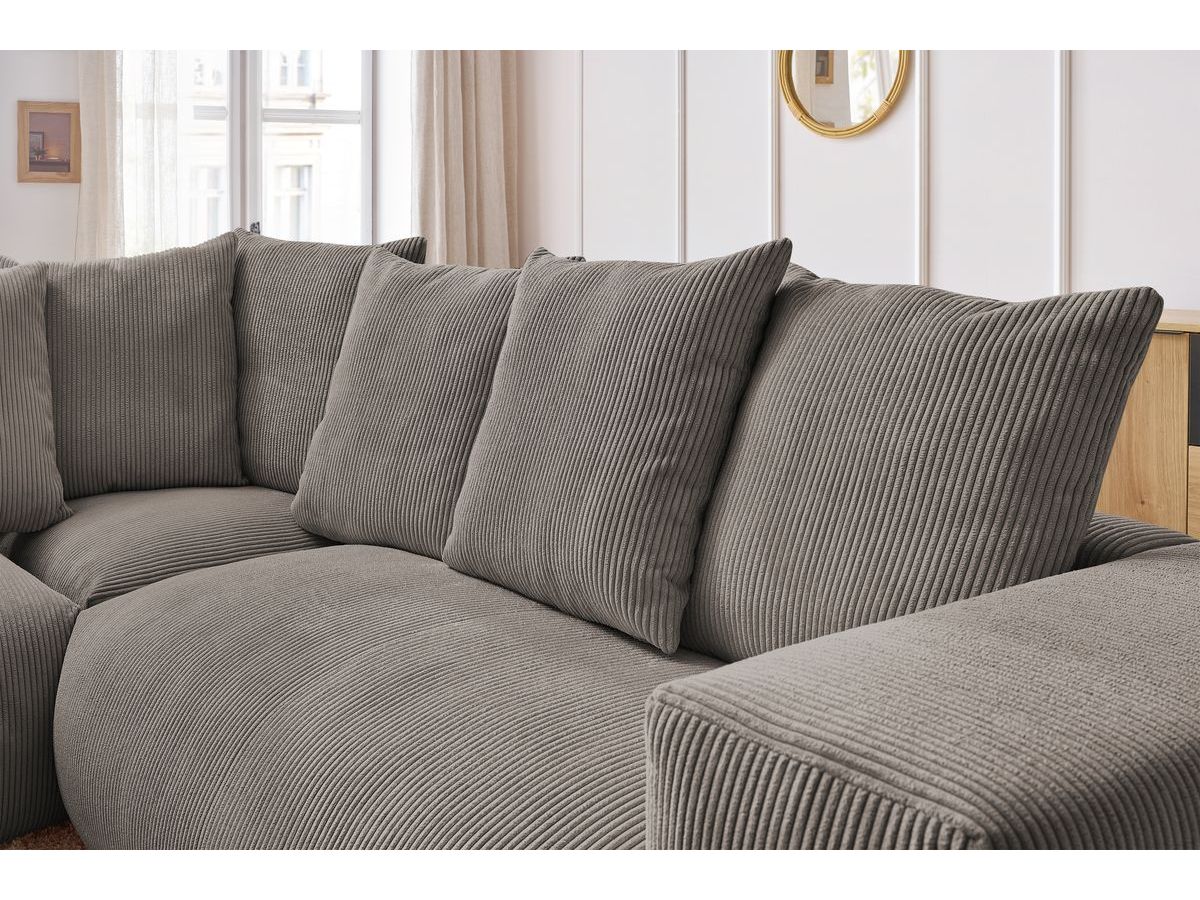 Bobochic Voltaire Ecksofa 268 × 214 cm Cordsamt Taupe Ecke links