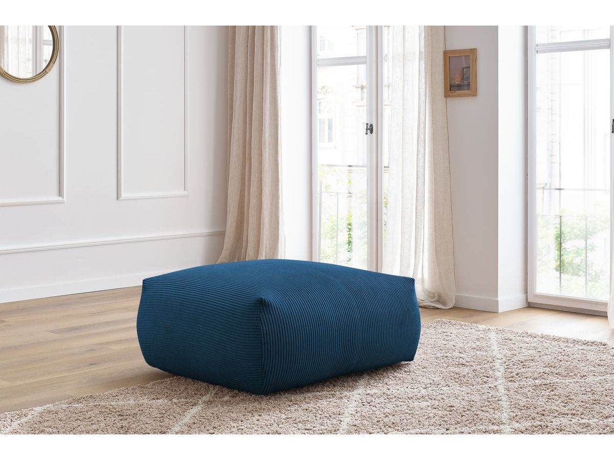 Bobochic Voltaire Pouf 106 × 90 cm Cordsamt Dunkelblau