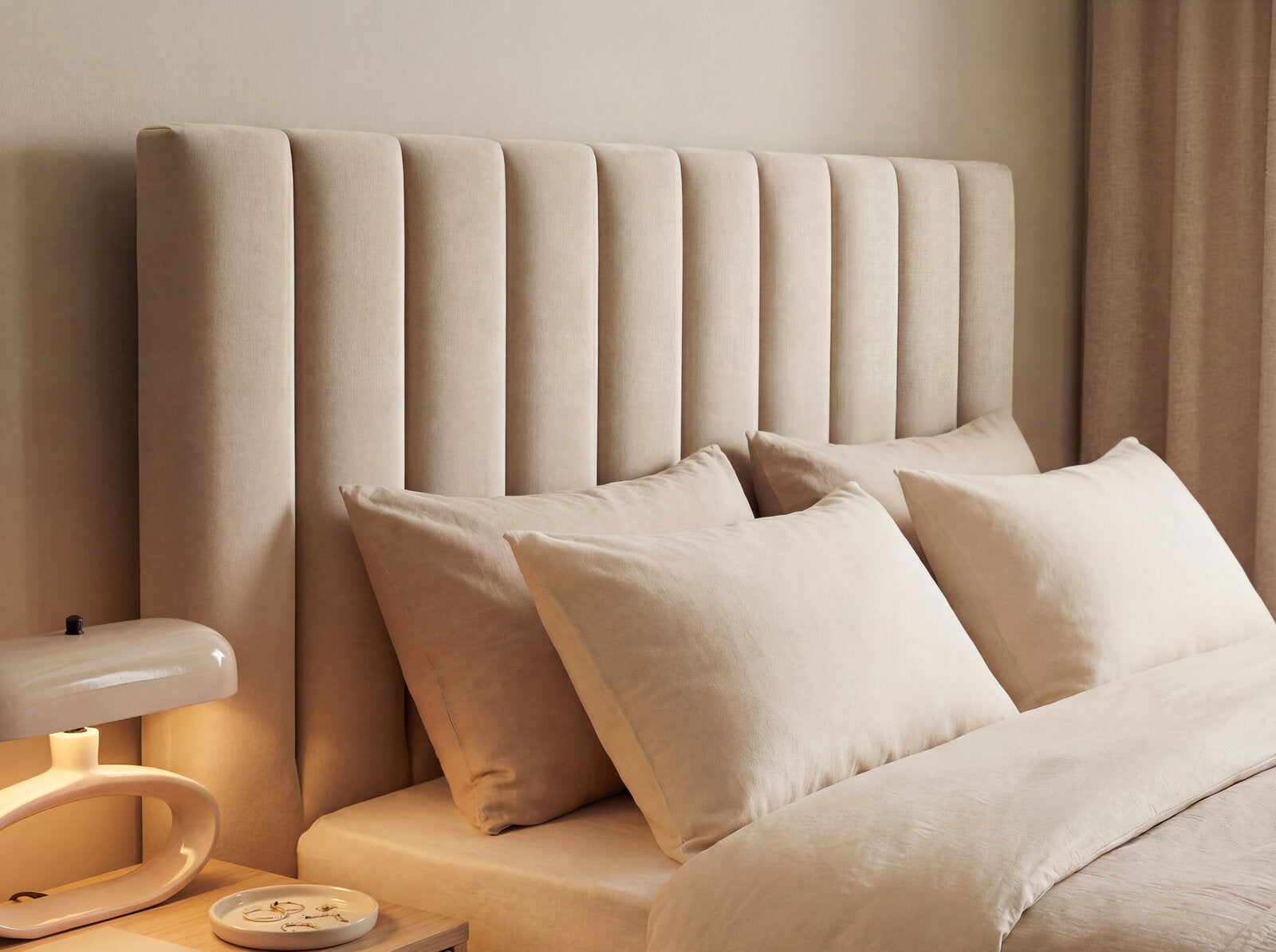Micadoni Allison Samtiger Kopfteil Samt Bluvel Grau 170.5x100