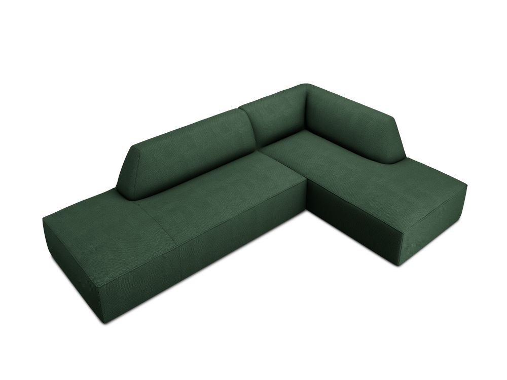 Cosmopolitan Design Ecksofa Siena 4-Sitzer offen Strukturierter Stoff Ottawa Grün Rechts