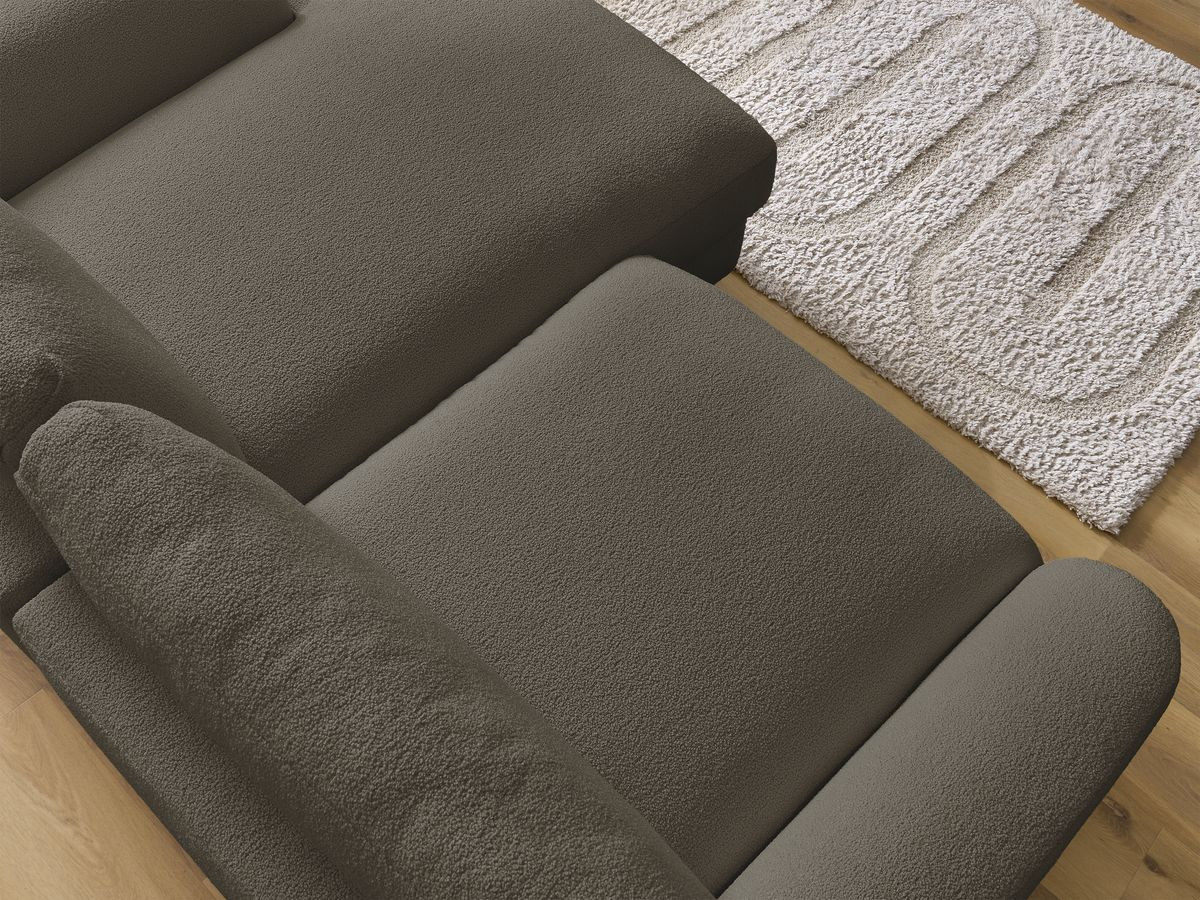 Bobochic Leonore Ecksofa Bouclé-Stoff Braun Ecke rechts