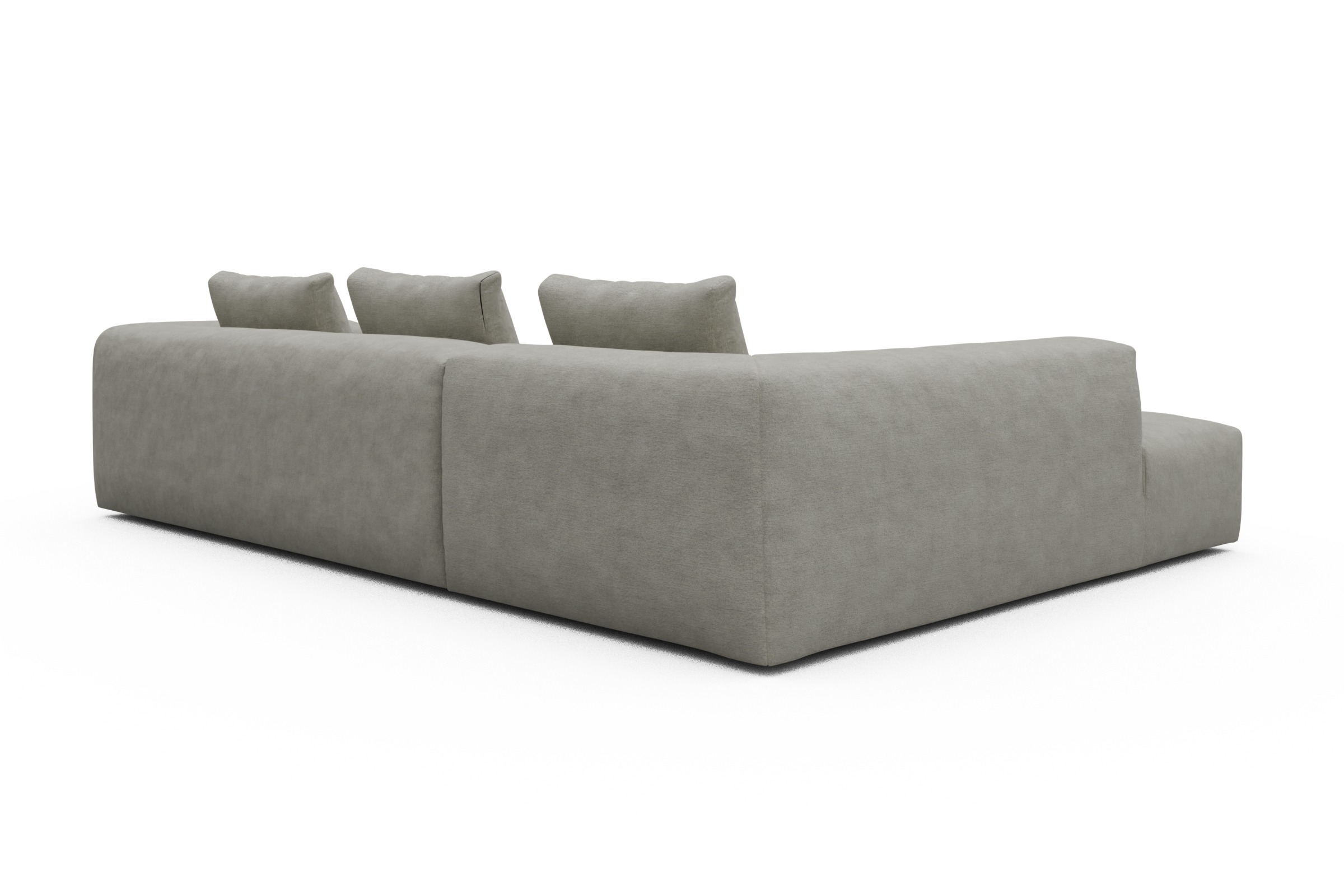 Ecksofa Fred Relax-Ecke links mit 2,5-Sitzer Carreno-Moon-Stone-White