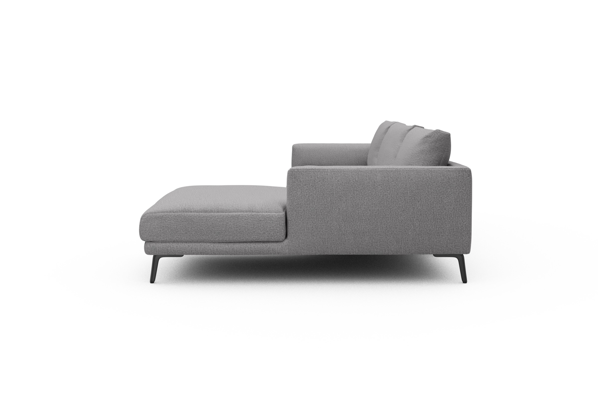 Ecksofa Karl Chaiselongue rechts mit 2,5-Sitzer Sama-Grey
