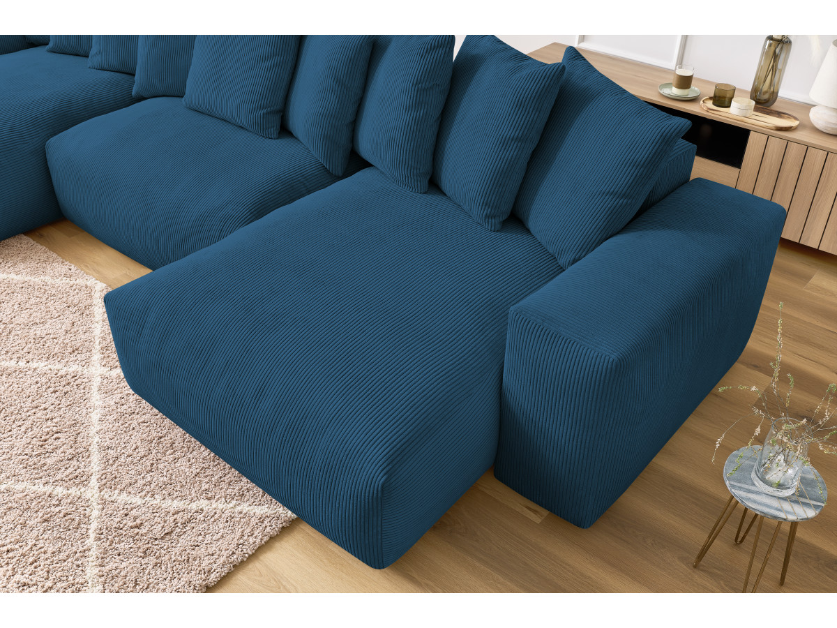 Bobochic Voltaire Wohnlandschaft 420 × 174 cm Cordsamt Dunkelblau
