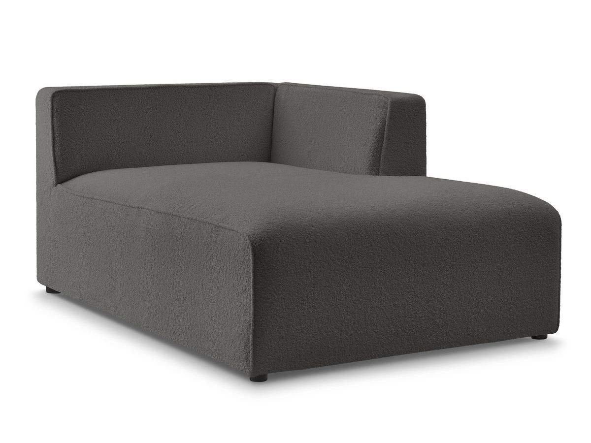 Bobochic Megeve Méridienne-Modul Bouclé-Stoff Dunkelgrau Ecke rechts
