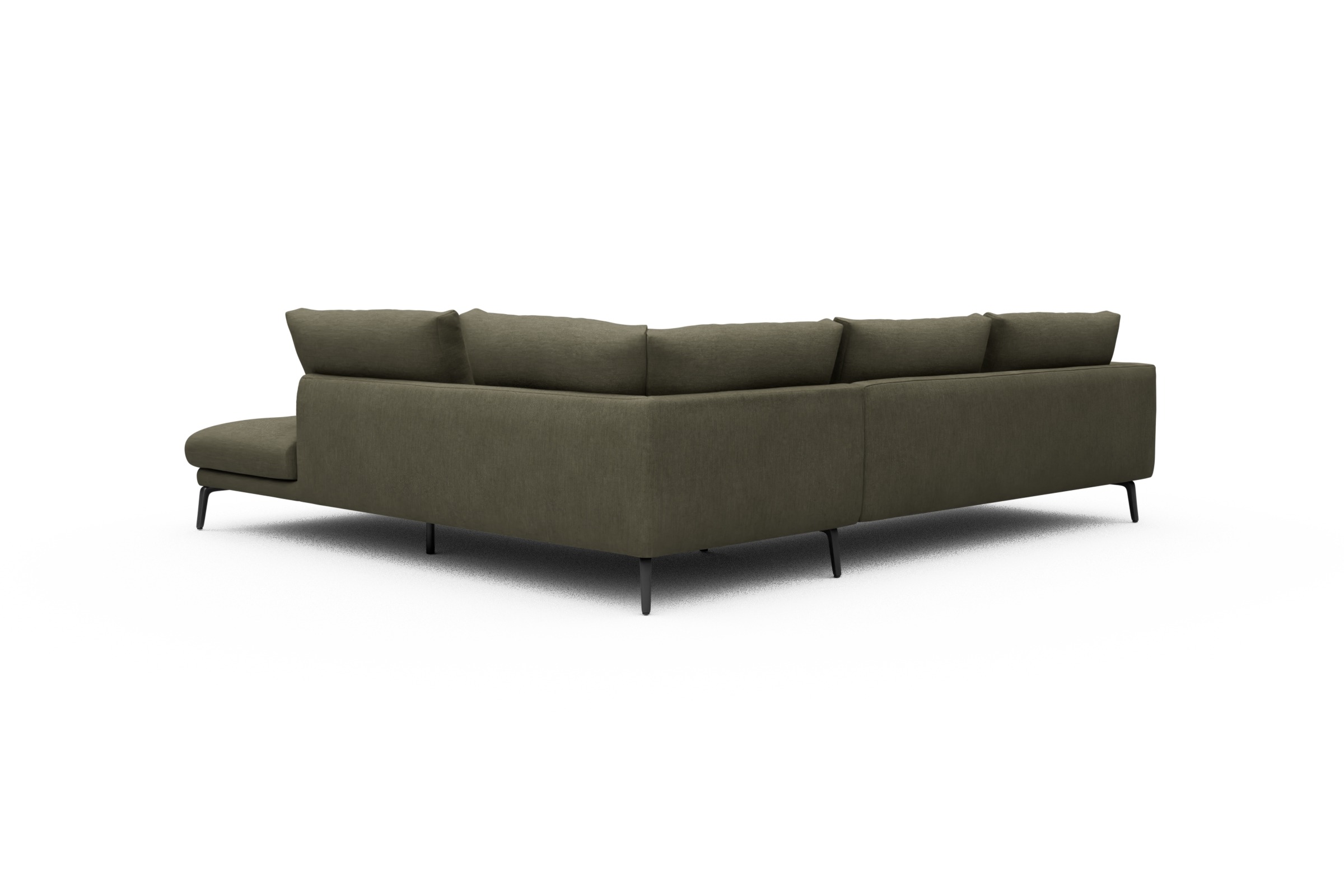 Ecksofa Karl Relax-Ecke rechts mit 2,5-Sitzer Vivus-Dusty-Olive