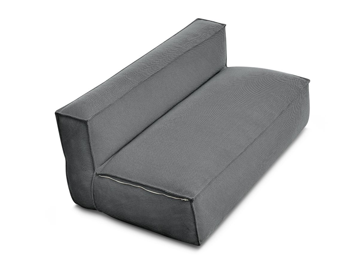 Bobochic Biarritz Sofamodul 2-Sitzer Melange-Stoff Schwarz