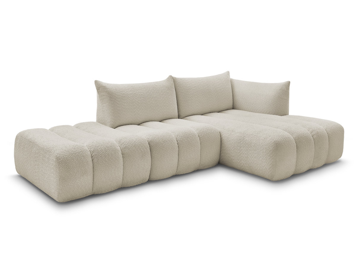 Bobochic Azra Ecksofa 319 × 178 cm Bouclé-Stoff Beige Ecke rechts