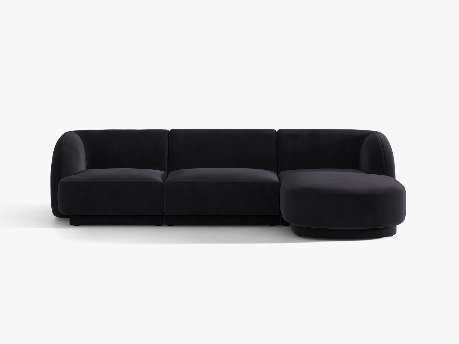 Micadoni Ecksofa Miley 4-Sitzer Rechts Samt Venus Schwarz