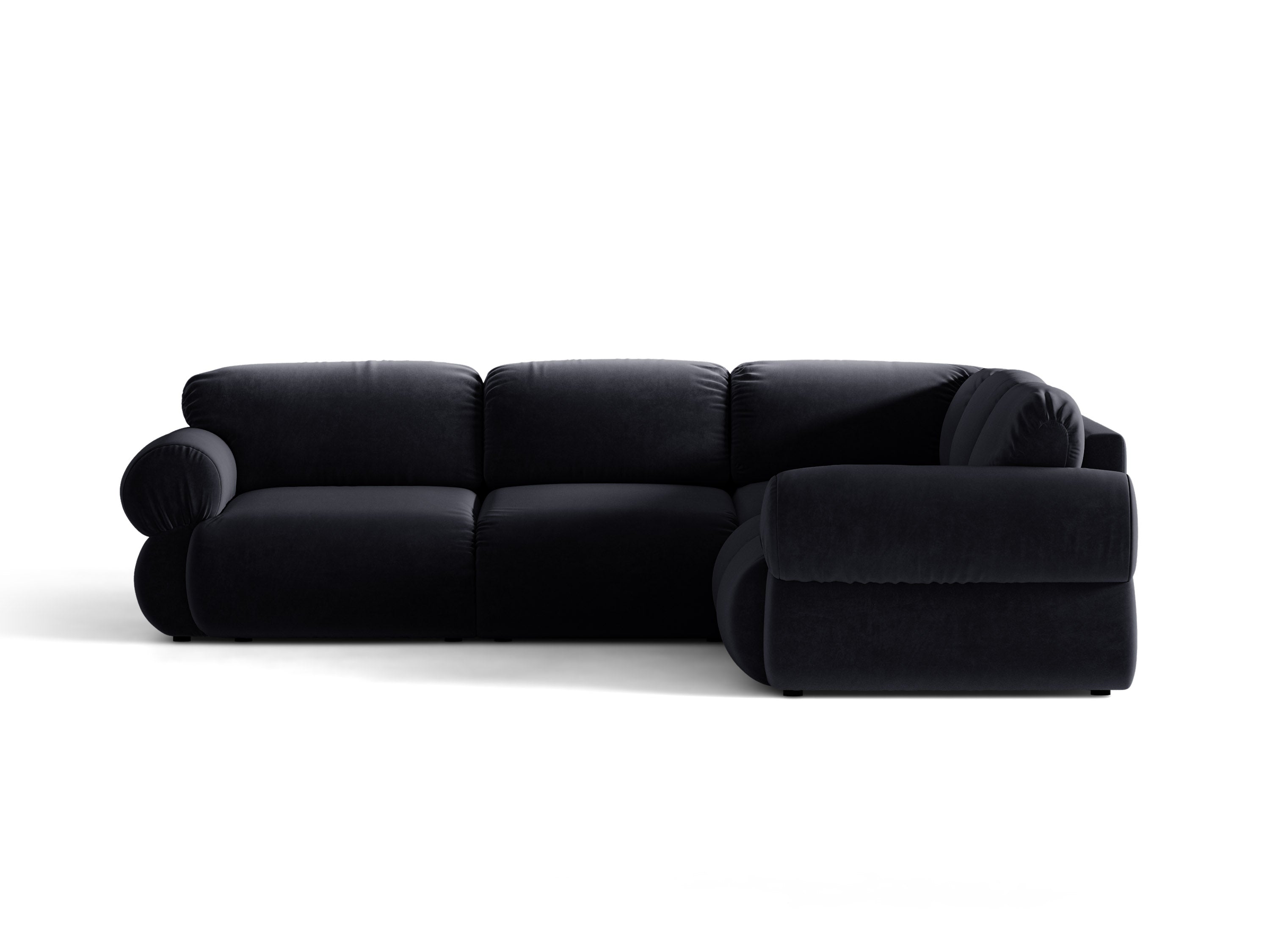 Micadoni Ophelia Symmetrisches Ecksofa aus Samt Samt Salvador Königsblau