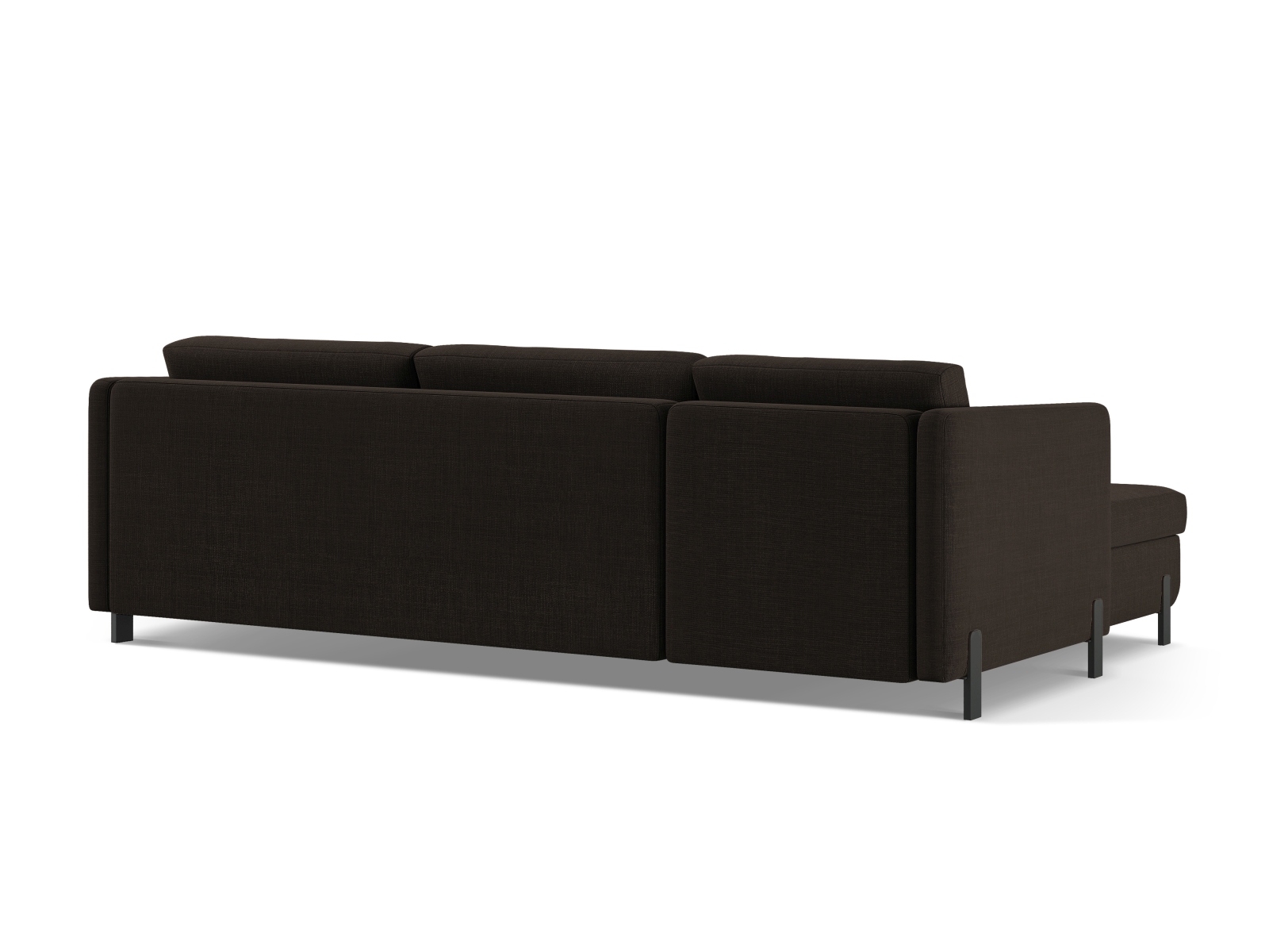 Micadoni Schlaf-Ecksofa Gloria 4-Sitzer Rechts Strukturierter Stoff Dunkelgrau 205x140