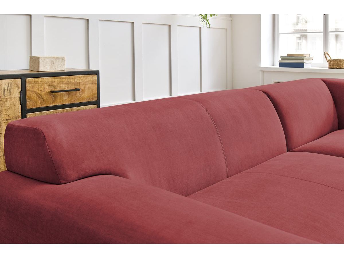 Bobochic Lavena Ecksofa 272 × 220 cm Samt Orange Ecke rechts