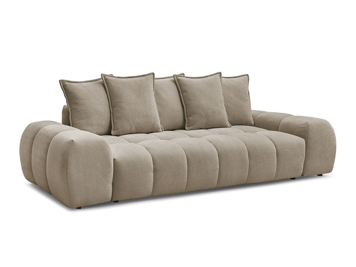 Bobochic Everest Sofa 3-Sitzer, 5 Kissen Strukturstoff Taupe