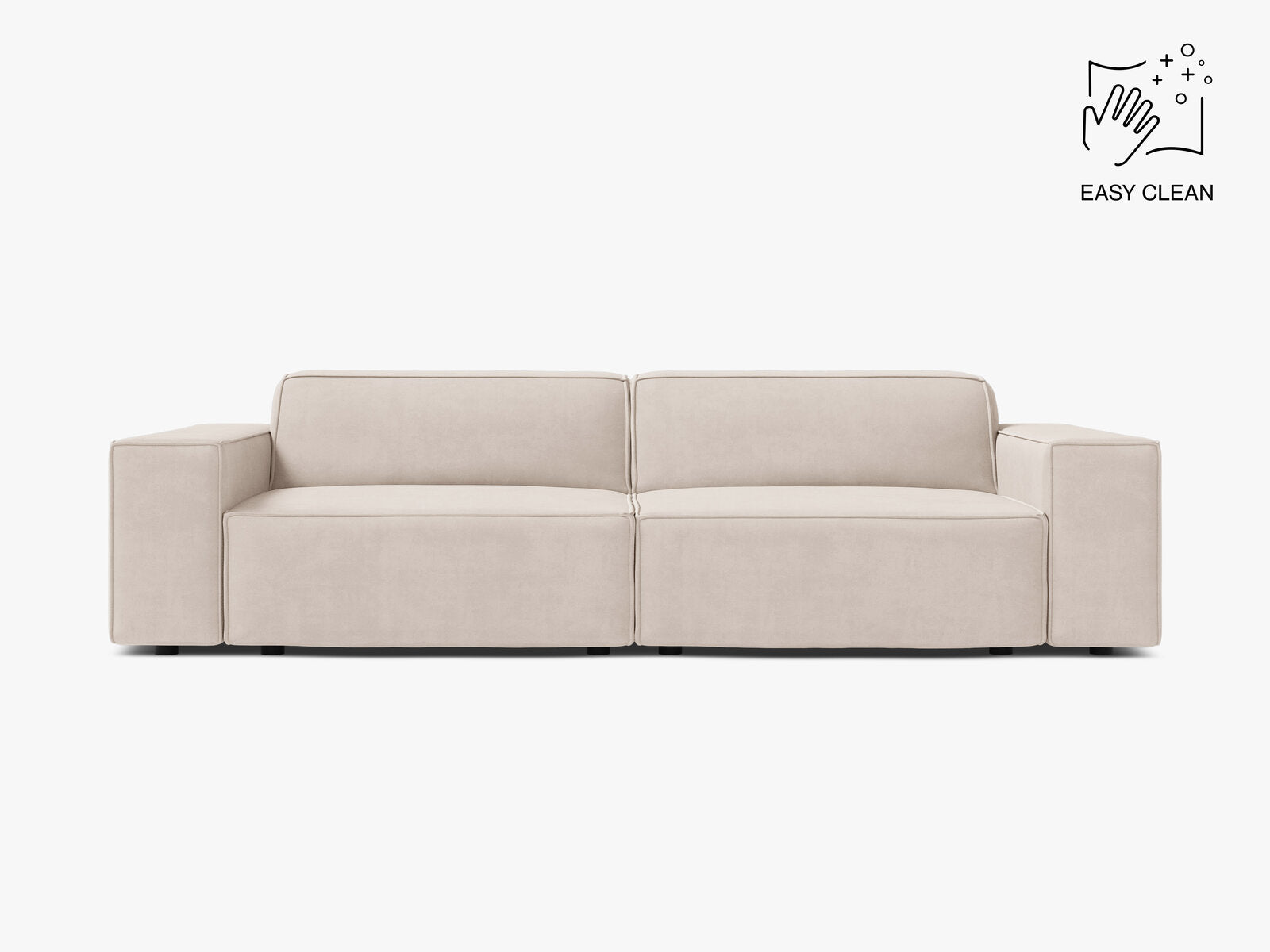 Micadoni 3-Sitzer Sofa Jodie Samt Venus Helles Beige
