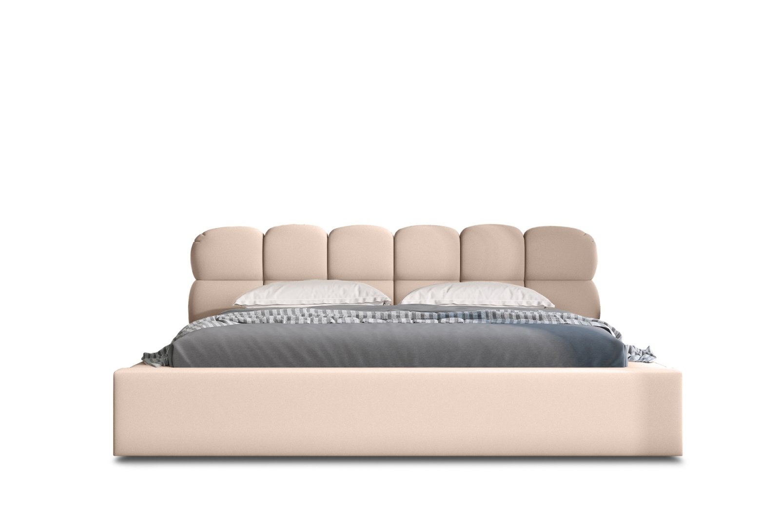 Polsterbett Vento-New Samtstoff 140x200 mit Metallrahmen Piano 03 Beige
