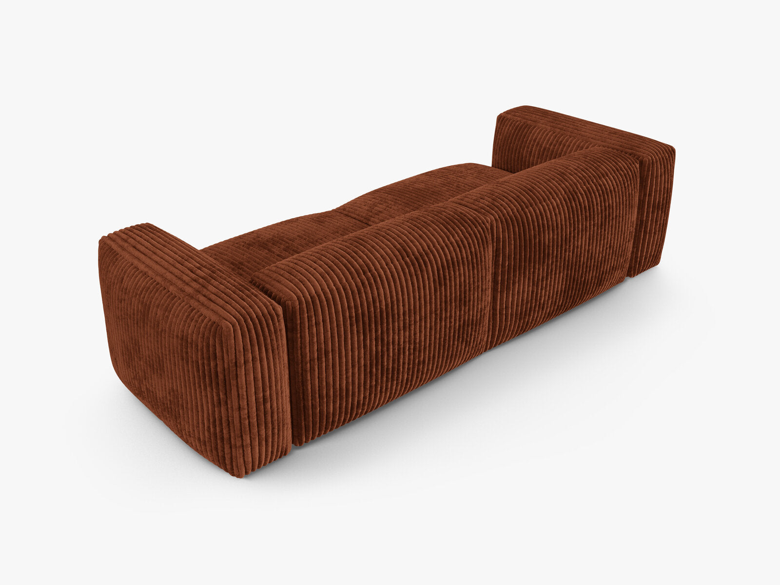Micadoni Sofa Martina 3-Sitzer 90cm Sitztiefe Kord Tilia Ziegel