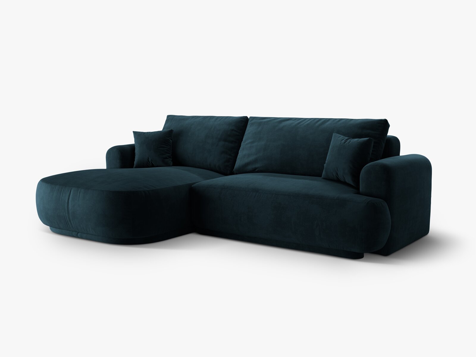 Micadoni Ella Ecksofa mit Bettfunktion und Stauraum Links Samt Vogue Dunkelpetrol