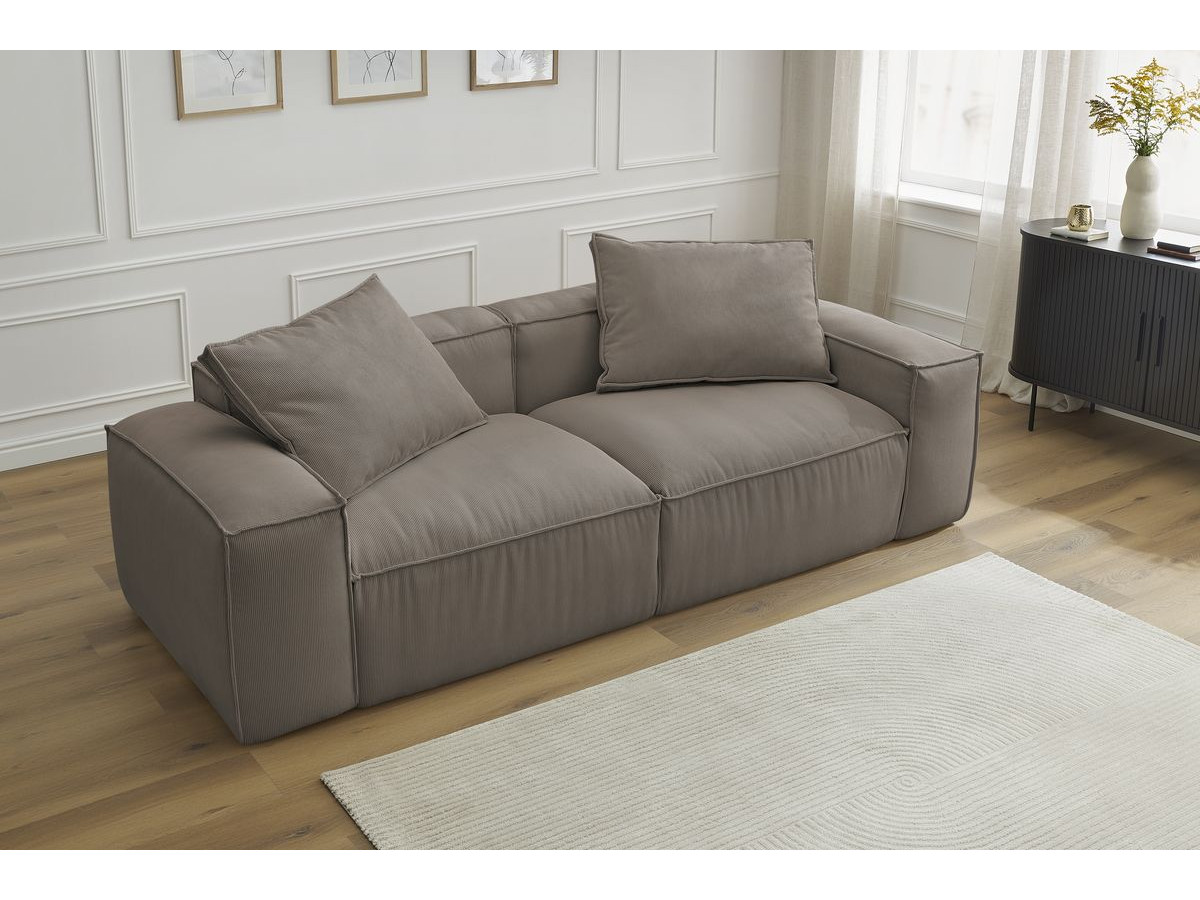 Bobochic Boheme Sofa 3-Sitzer Cordsamt Taupe