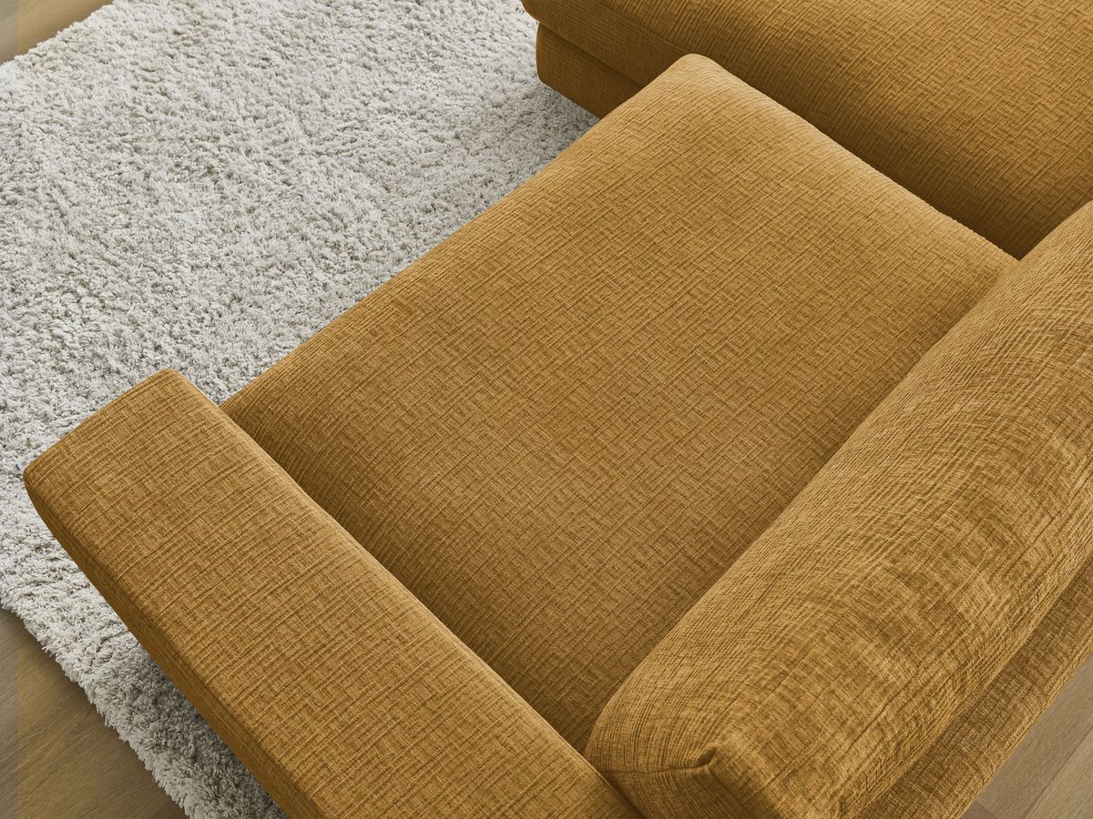 Bobochic Leonard Ecksofa 234 × 159 cm Strukturstoff Gelb Ecke links