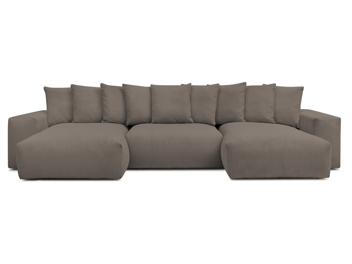 Bobochic Voltaire Wohnlandschaft 420 × 174 cm Cordsamt Taupe