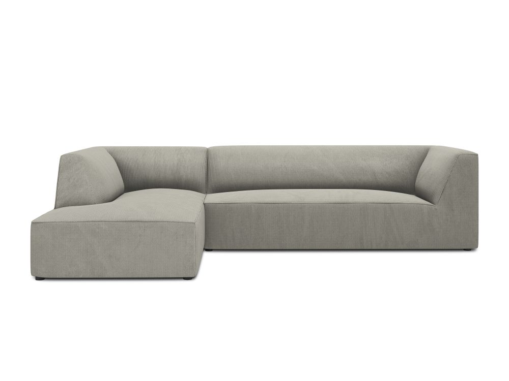 Cosmopolitan Design Ecksofa Siena 4-Sitzer Kord Scala Hellgrau Links