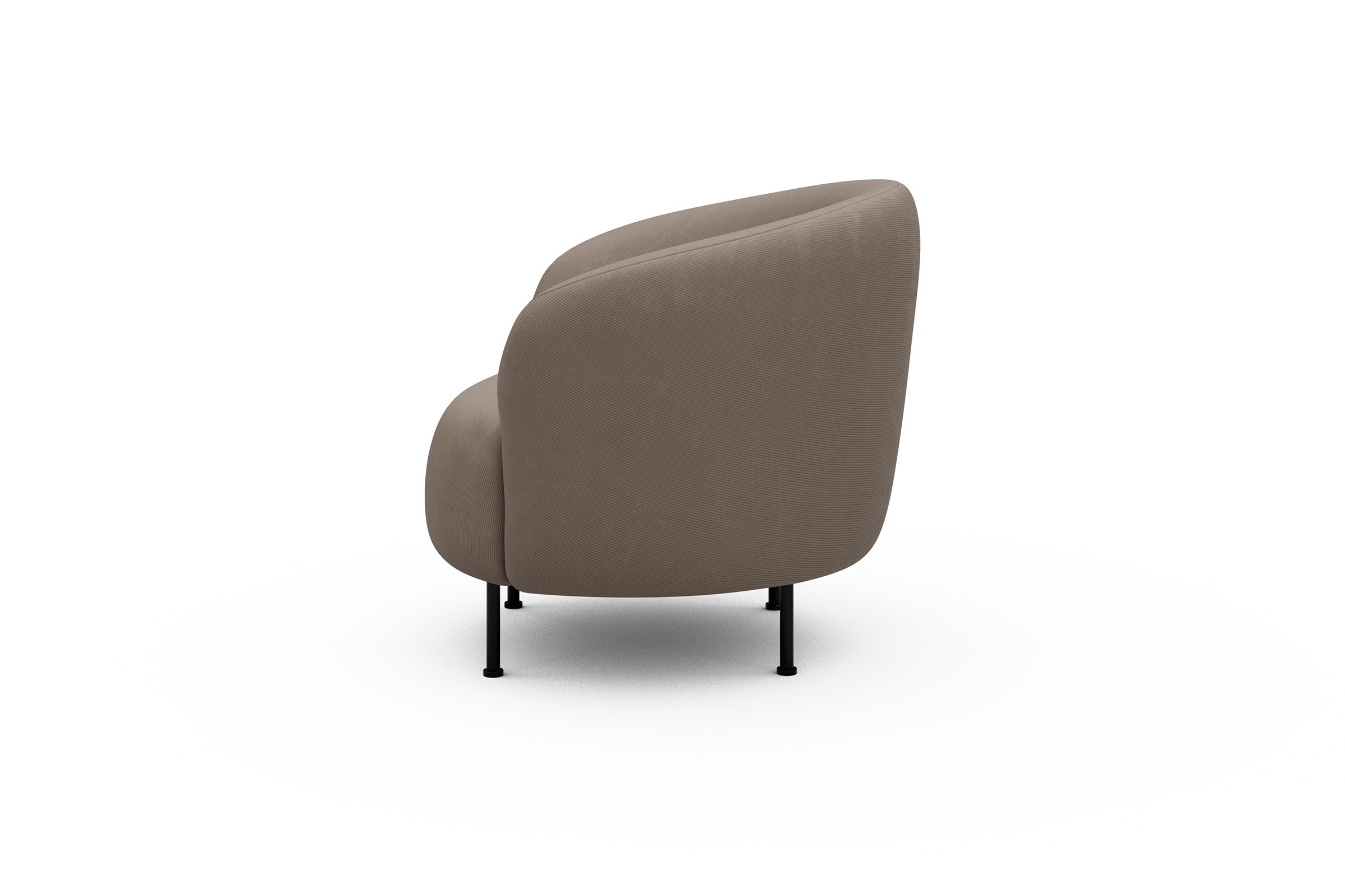 Sessel Ronda Metallbeine Schwarz Cordufine-Beige