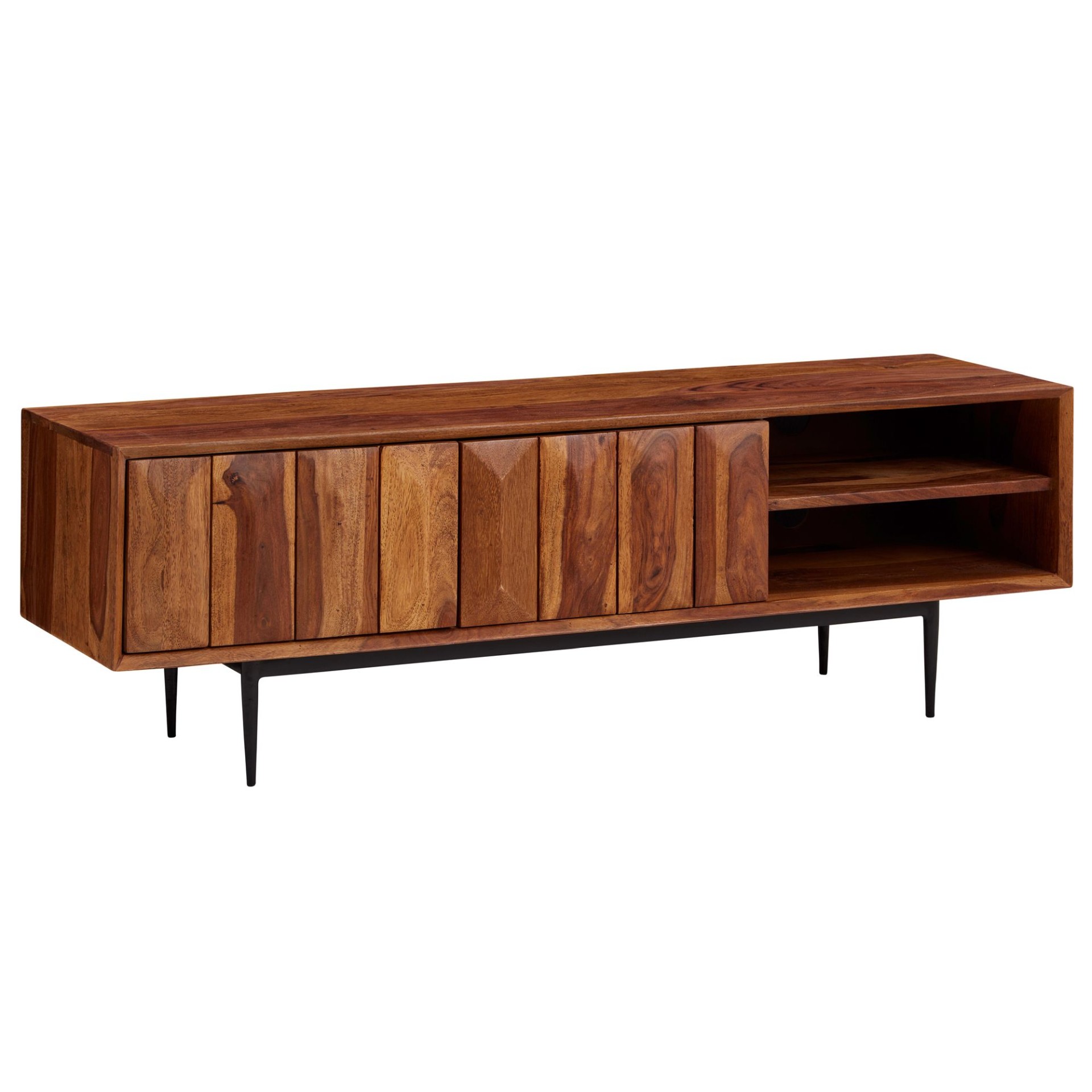 TV-Board Delsbo Massivholz Dunkelbraun 123 × 35 × 42 cm