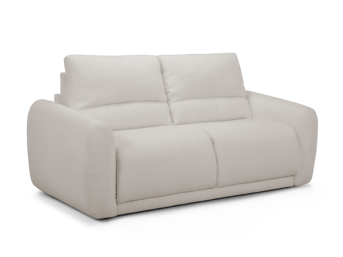 Bobochic Minorque Schlafsofa 2,5-Sitzer Chenille Weiß, Liegefläche 140 × 200 cm