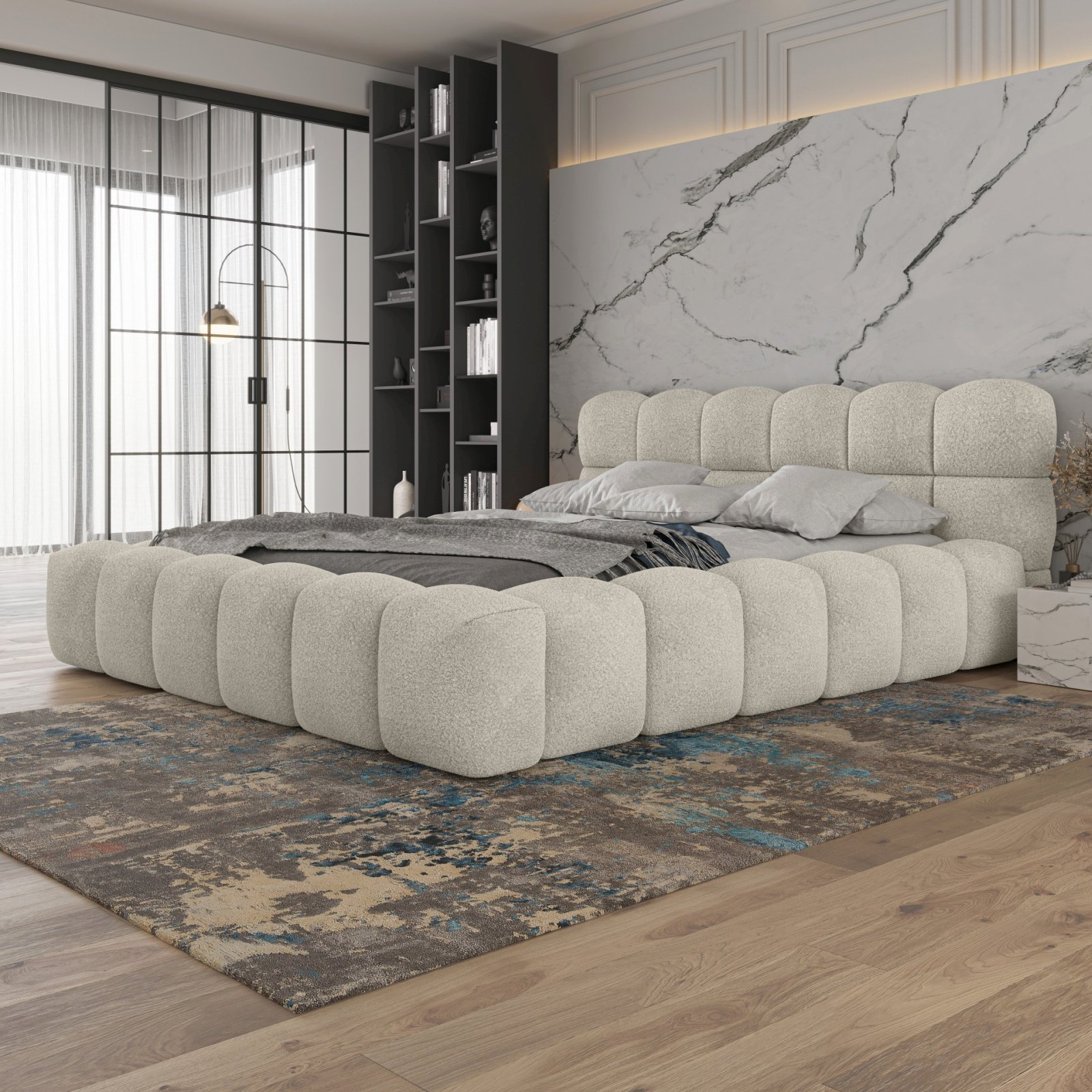 Polsterbett Vento Boucle 140x200 mit Holzrahmen Quelle 03