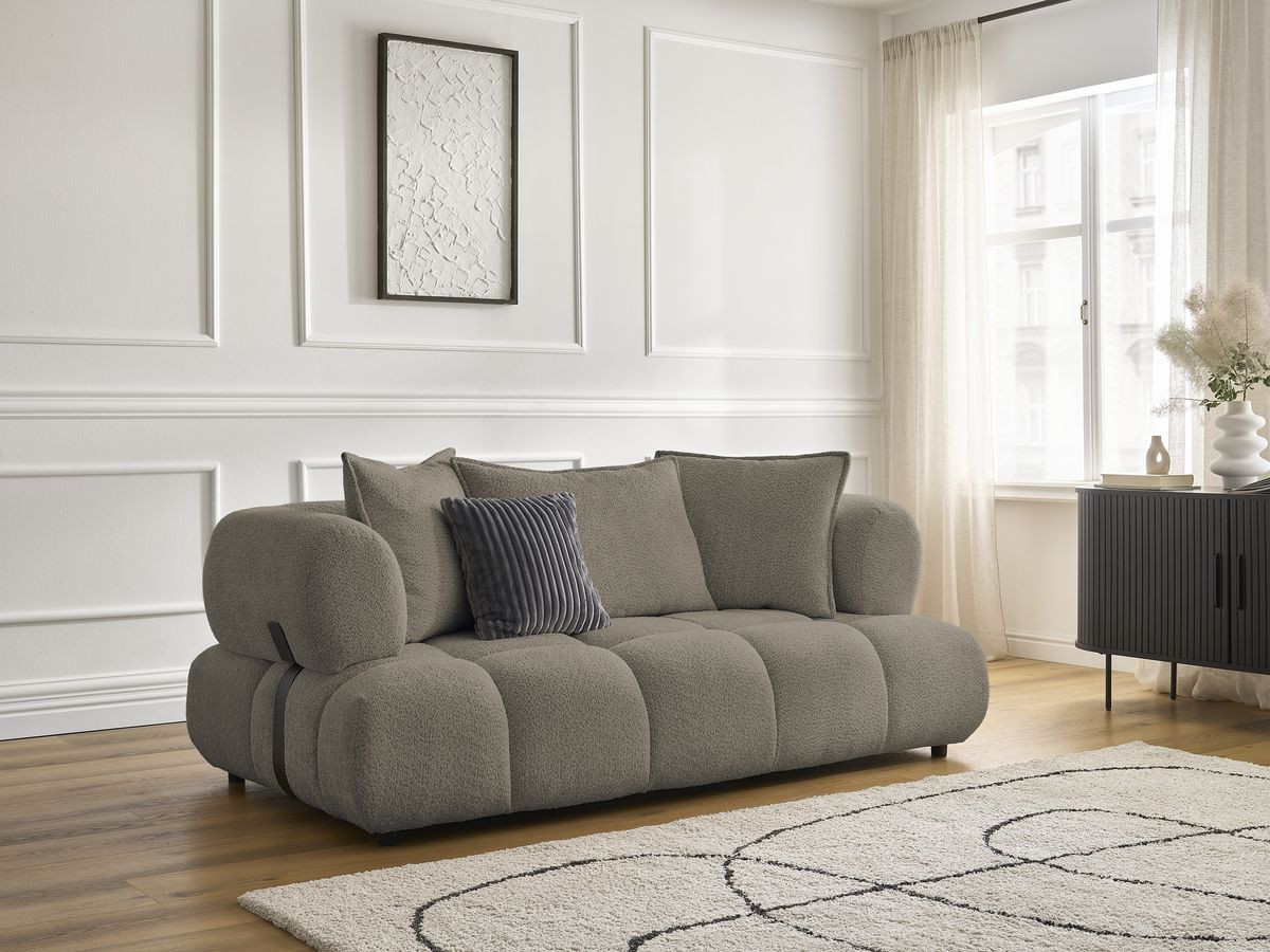 Bobochic Alya Sofa 2-Sitzer Bouclé-Stoff Taupe