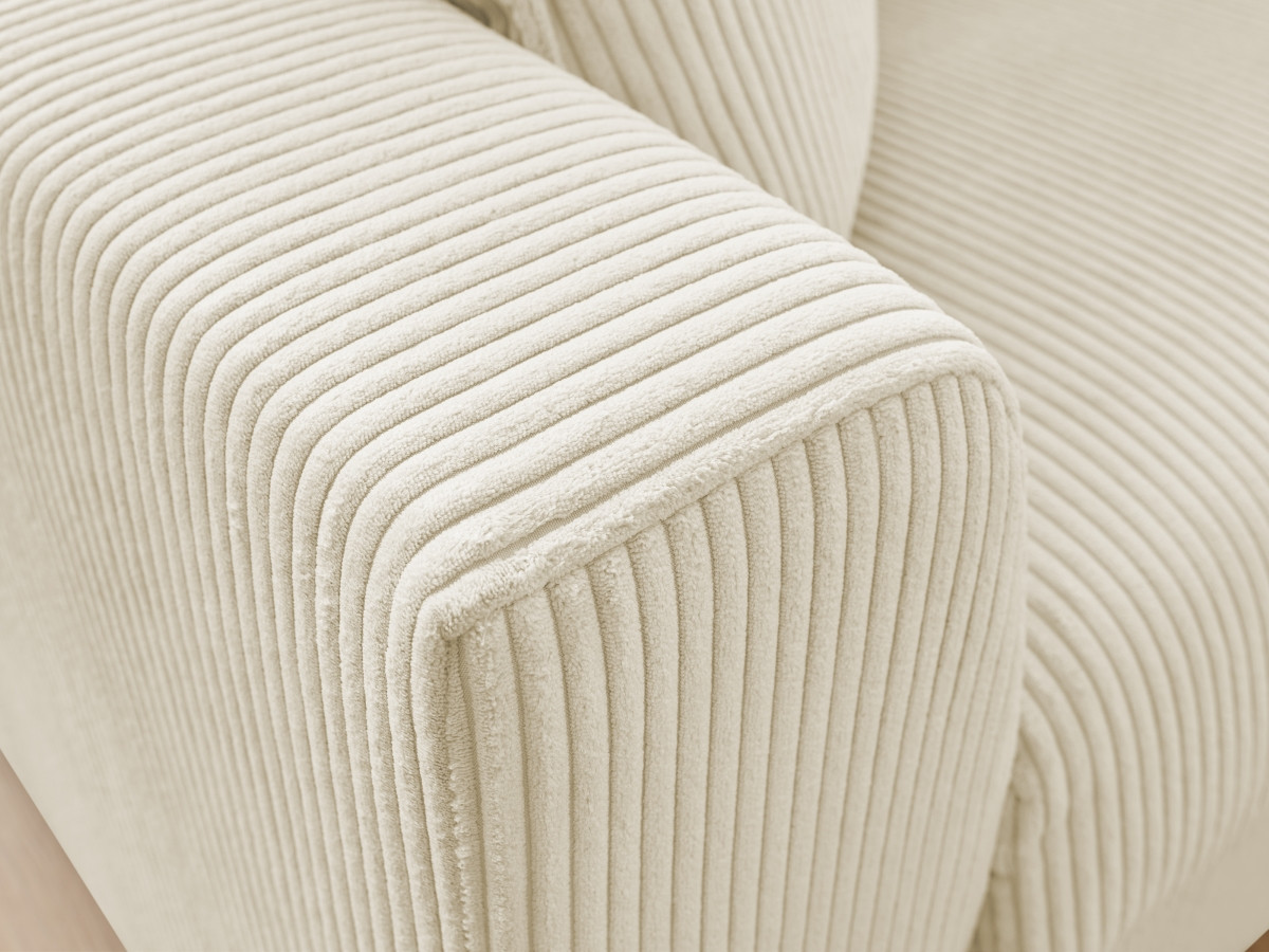 Bobochic Augustin Schlafsofa 3-Sitzer Cordsamt Beige, Liegefläche 160 × 200 cm