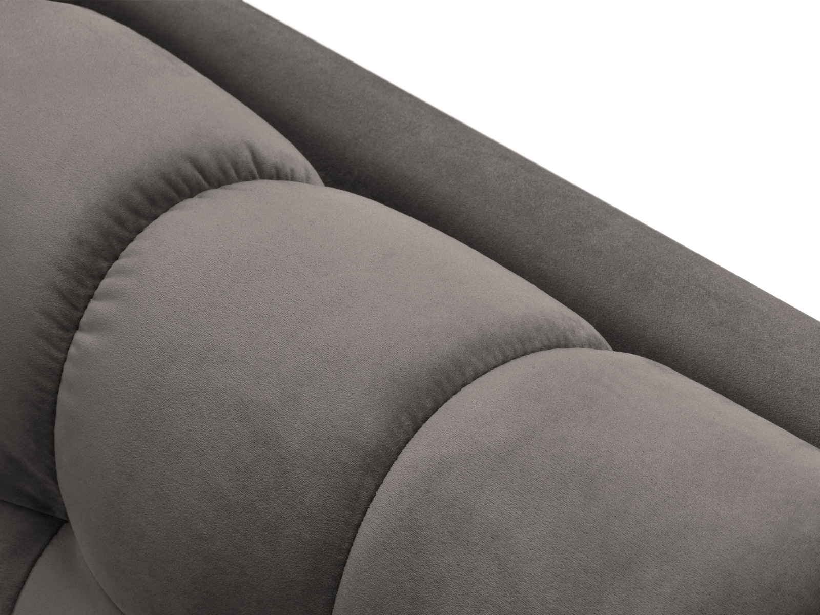 Cosmopolitan Design Chaiselongue Bali Samt Bluvel Hellgrau Links Beine Schwarzes Metall