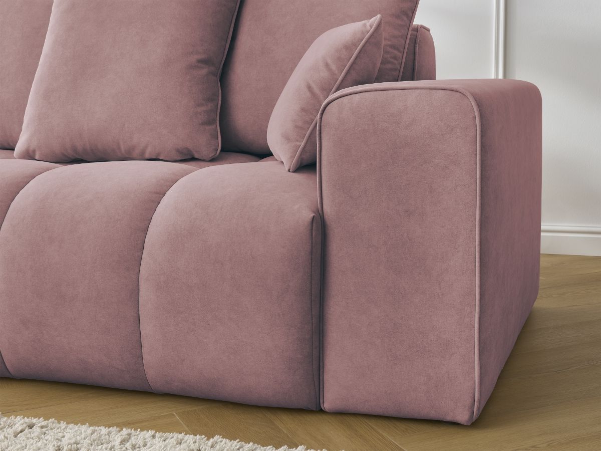 Bobochic Mont-blanc Sofa 4-Sitzer Samt Rosa Armlehne rechts