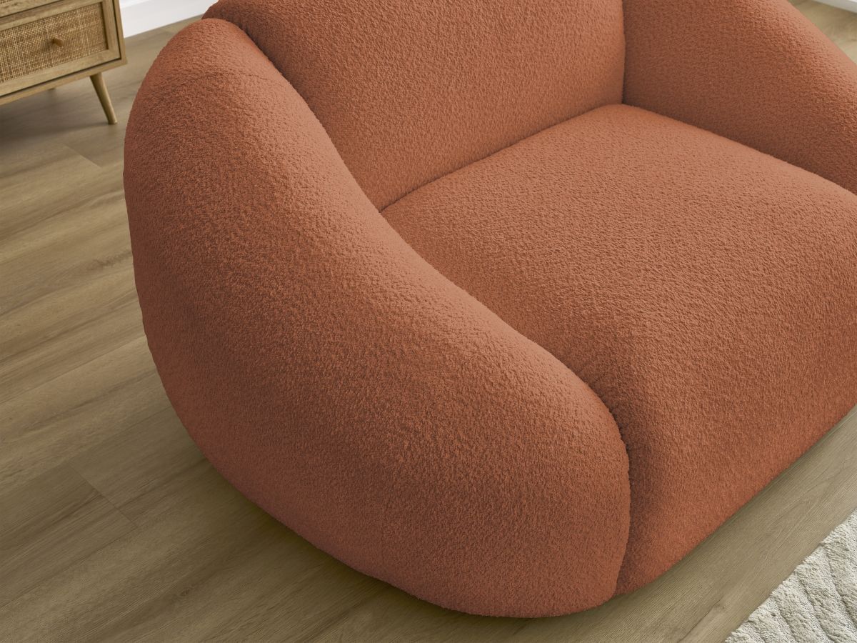 Bobochic Tina Sessel Bouclé-Stoff Orange