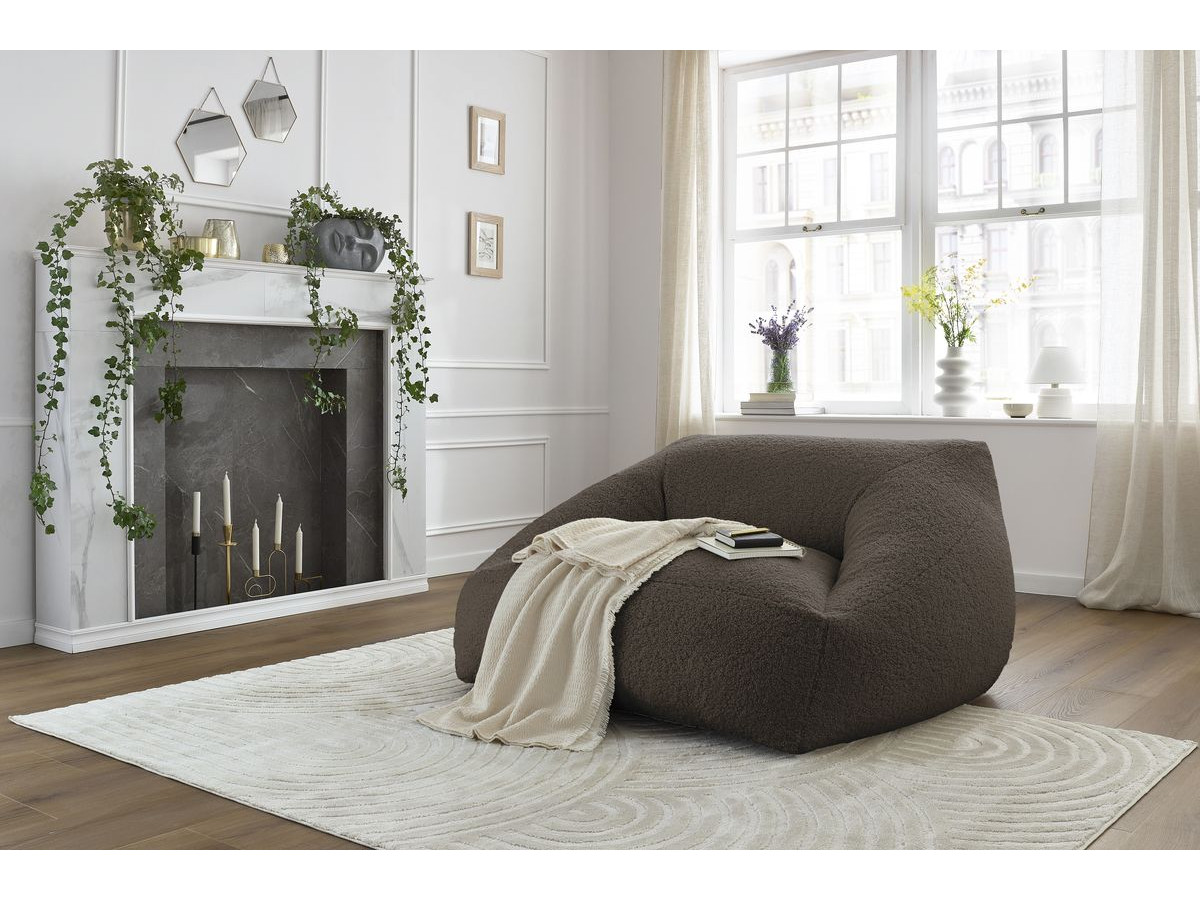 Bobochic Lilibet Pouf Bouclé-Stoff Braun