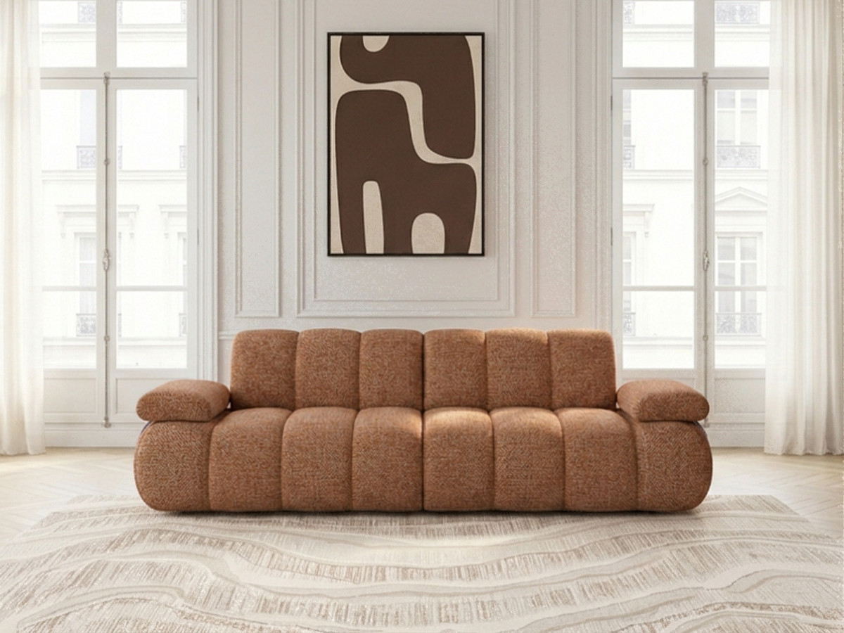 Bobochic Rivoli Sofa 4-Sitzer Melange-Stoff Orange