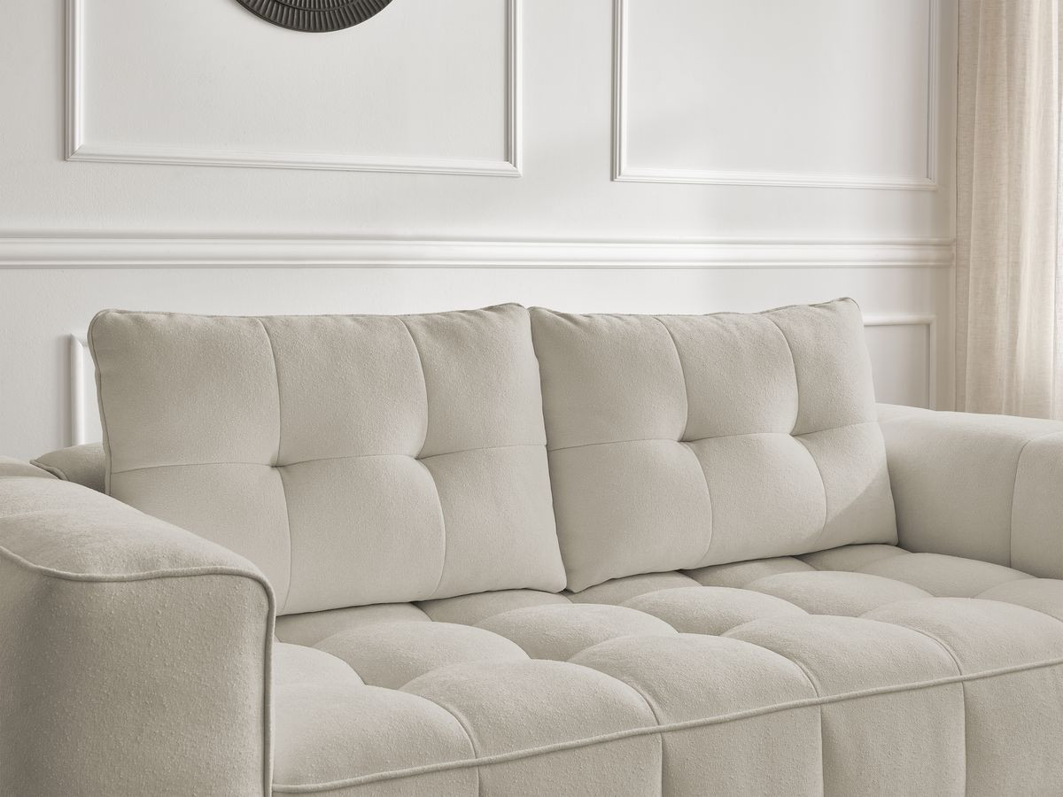 Bobochic Anis Sofa-Set 3- und 2-Sitzer mit Pouf Strukturstoff Beige