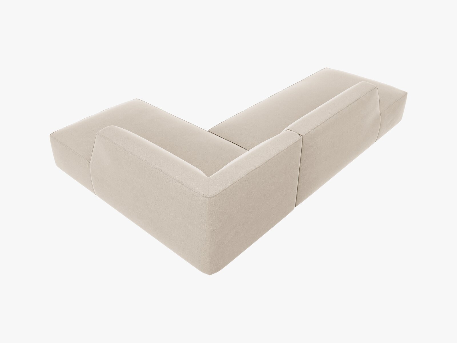Micadoni Ecksofa Ruby 4-Sitzer Rechts Samt Salvador Beige