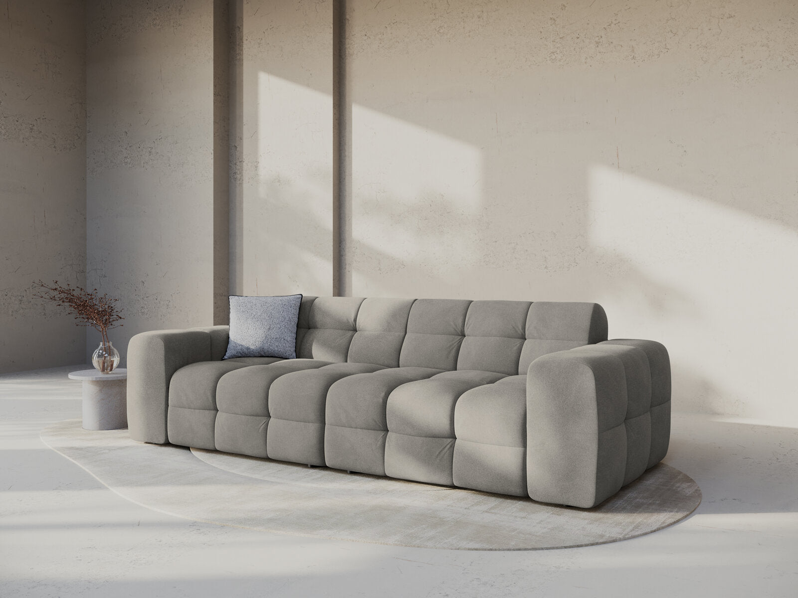 Micadoni Sofa Kendal 4-Sitzer Samt Magic Velvet Dunkelgrau