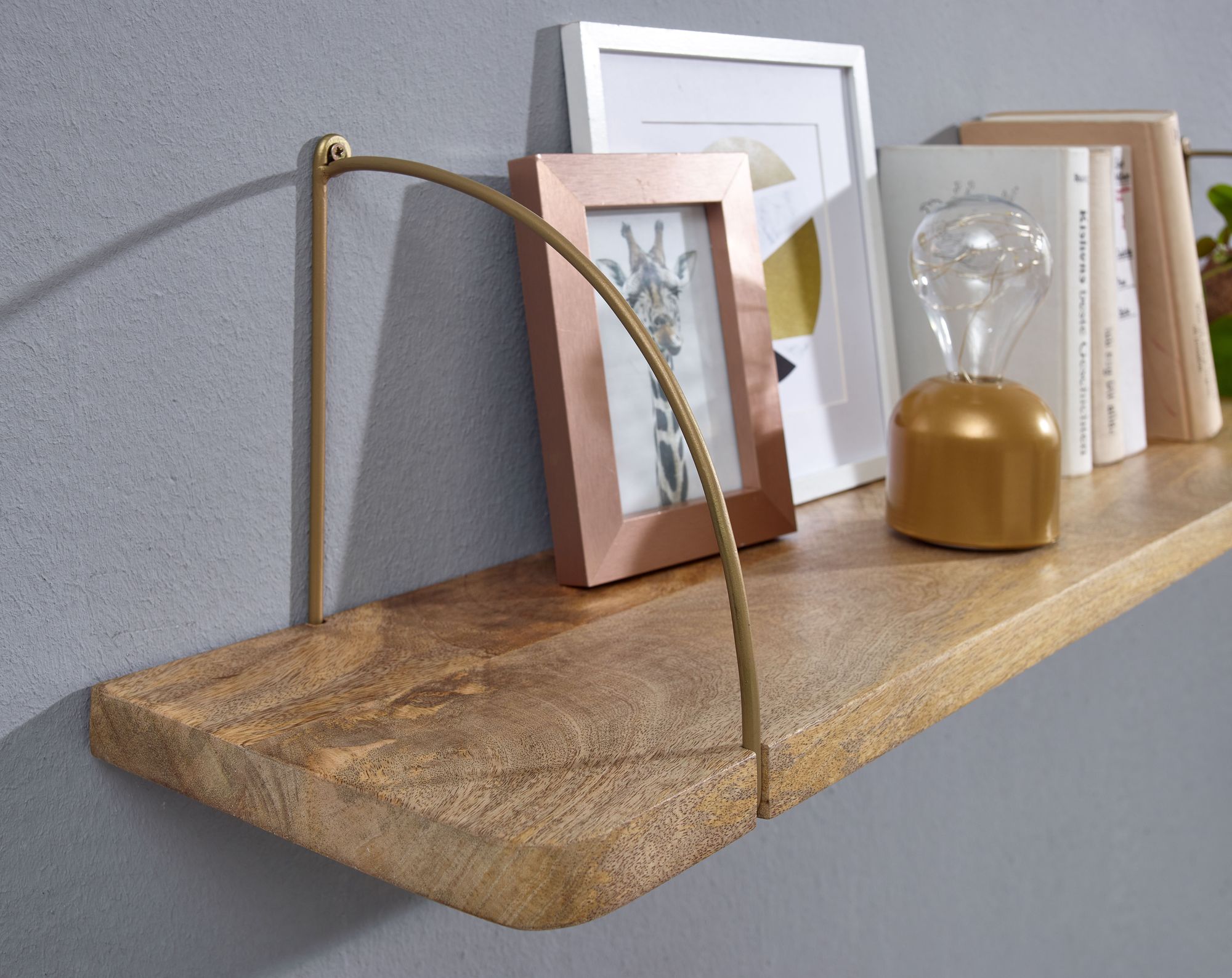 Wandregal Skalholt Mango Massivholz 100 × 22 × 25 cm
