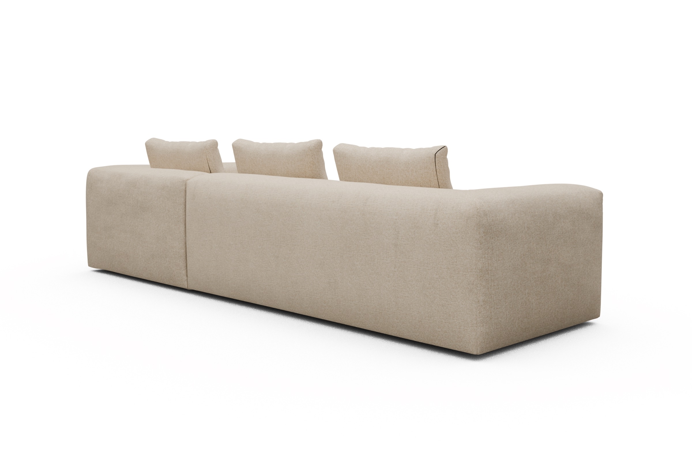 Ecksofa Fred Relax-Ecke rechts mit 2,5-Sitzer Casone-Natural-Beige