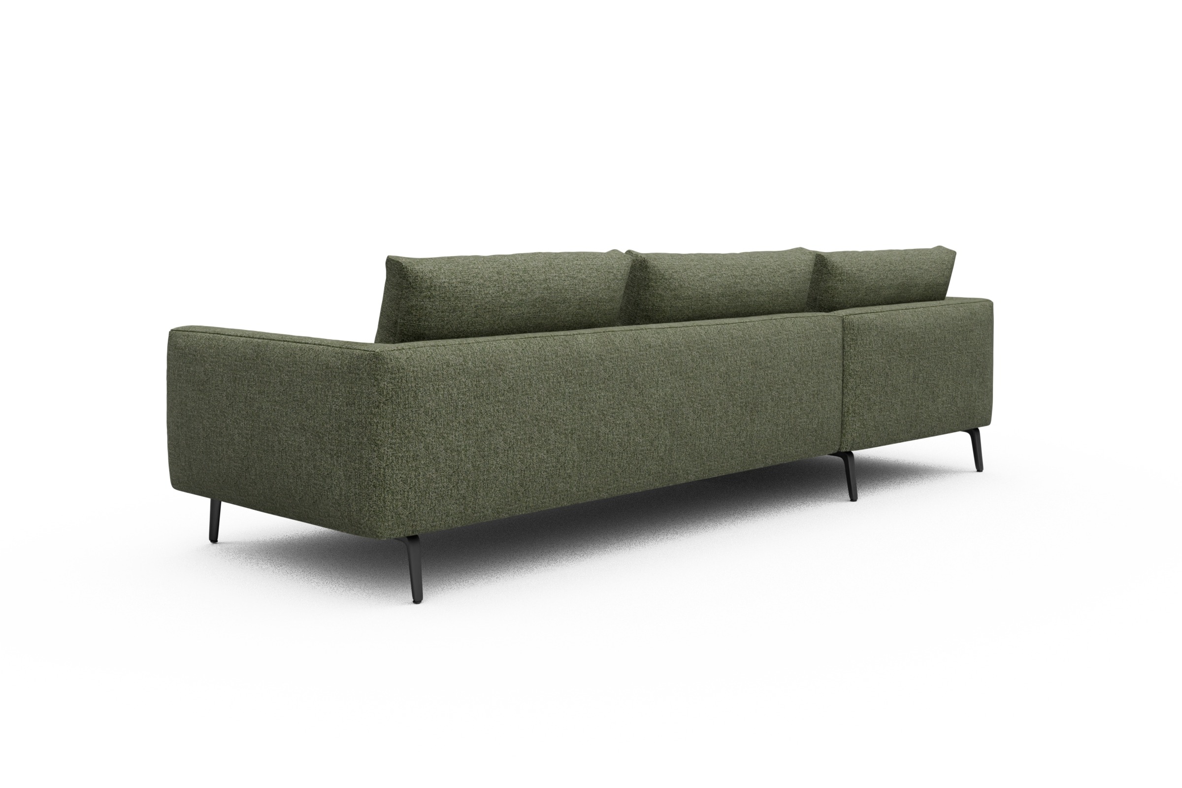 Ecksofa Karl Chaiselongue links mit 2,5-Sitzer Carreno-Vivid-Green