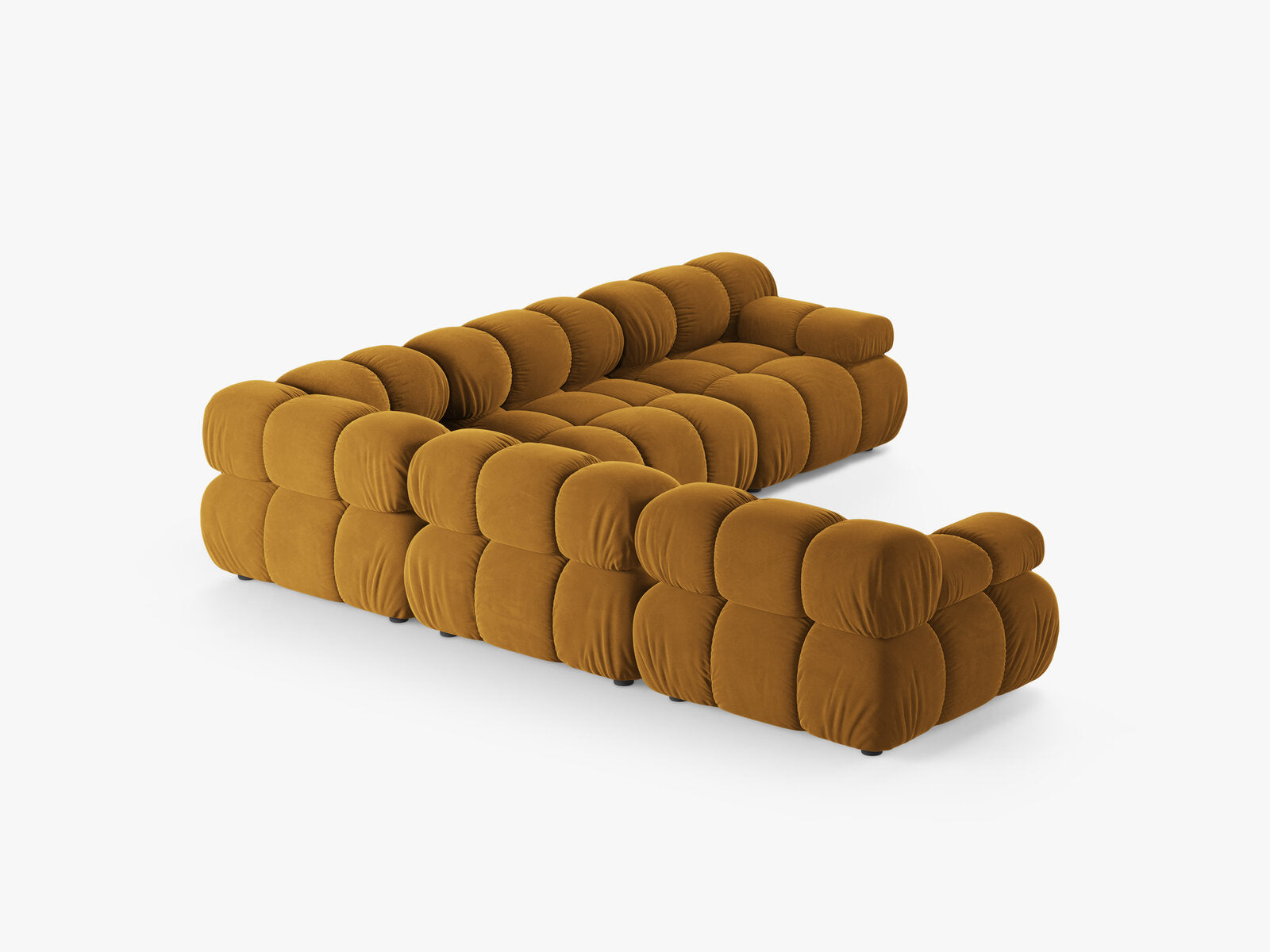 Micadoni Symmetrisches Ecksofa Bellis 5-Sitzer Samt Bluvel Gelb