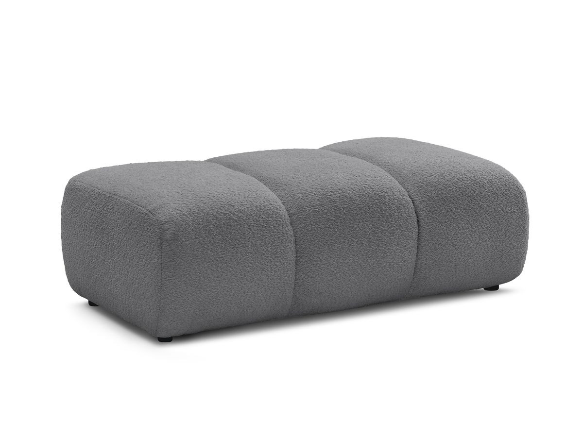 Bobochic Pamira Pouf Bouclé-Stoff Dunkelgrau