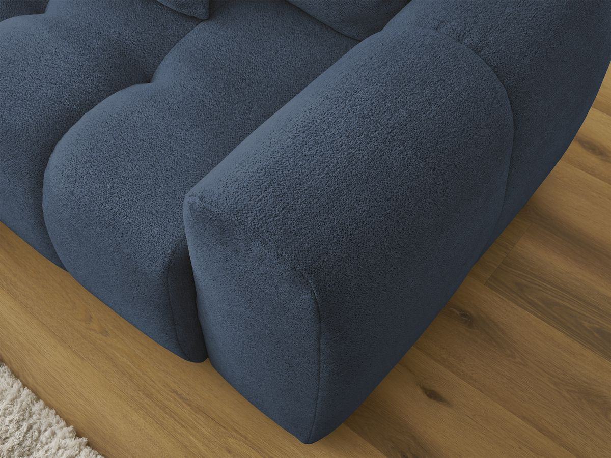 Bobochic Roxelane Ecksofa mit Schlaffunktion und Bettkasten 258 × 150 cm Melange-Stoff Dunkelblau Ecke links