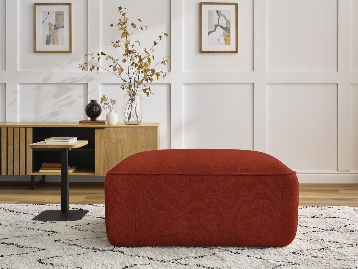 Bobochic Zephyr Pouf Strukturstoff Orange