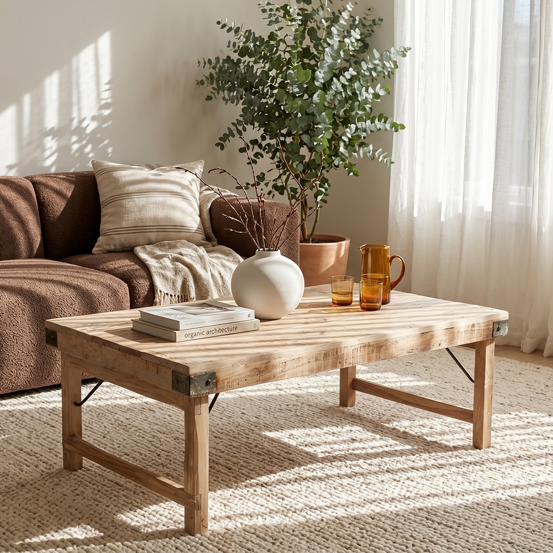 Raw Materials Klappbarer Couchtisch Limewash 120x75x45cm